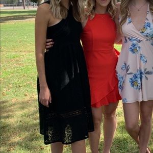 J.O.A Black Halter Dress